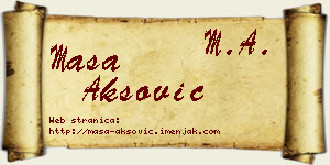 Maša Aksović vizit kartica